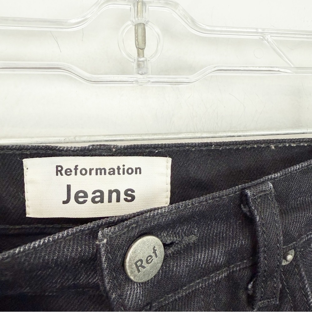 Reformation Natasha High Relaxed Jean Black Size 25 - Picture 4 of 9